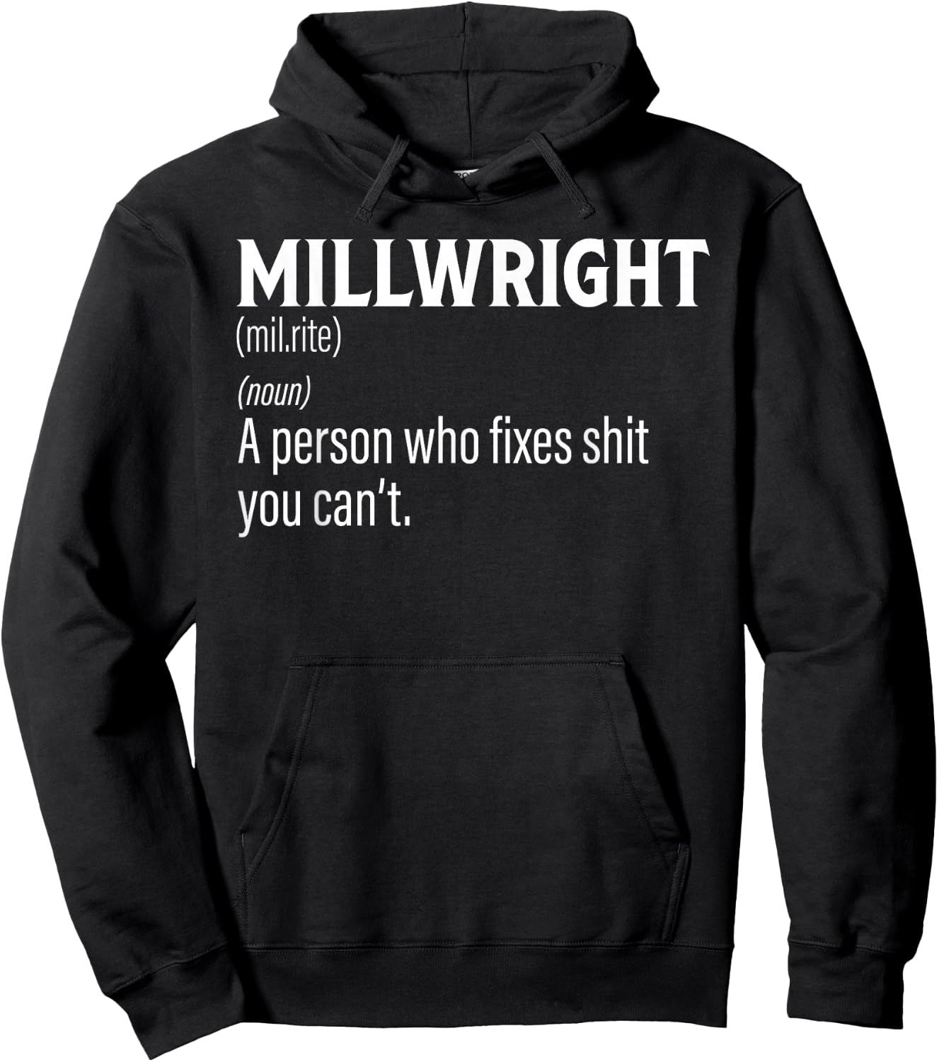 Millwright shirt Funny Definition Hoodie - Hoodie | Black