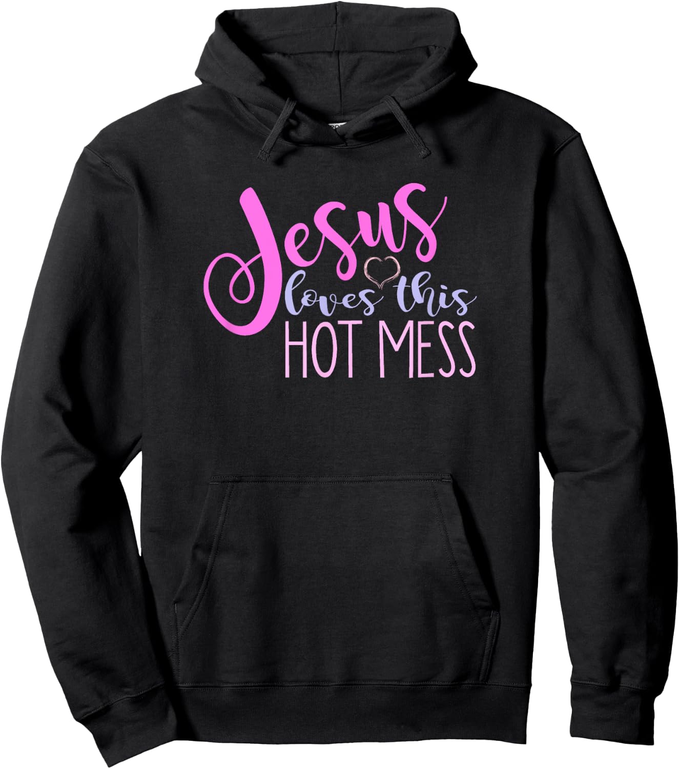 Jesus Loves This Hot Mess Shirt Women Girls Christian Saying Hoodie - Hoodie | Black