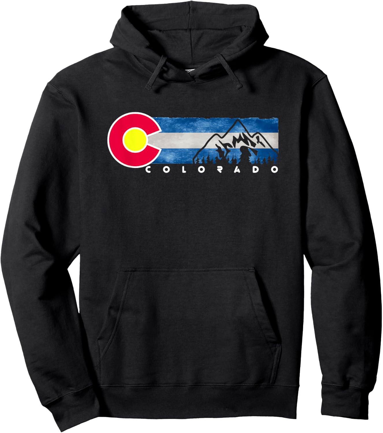 Rocky mountain State of Colorado Flag Hoodie - Hoodie | Black