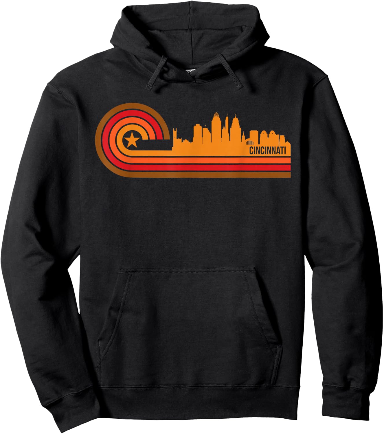 Retro Cincinnati - Cincinnati OH Skyline Shirt Hoodie - Hoodie | Black