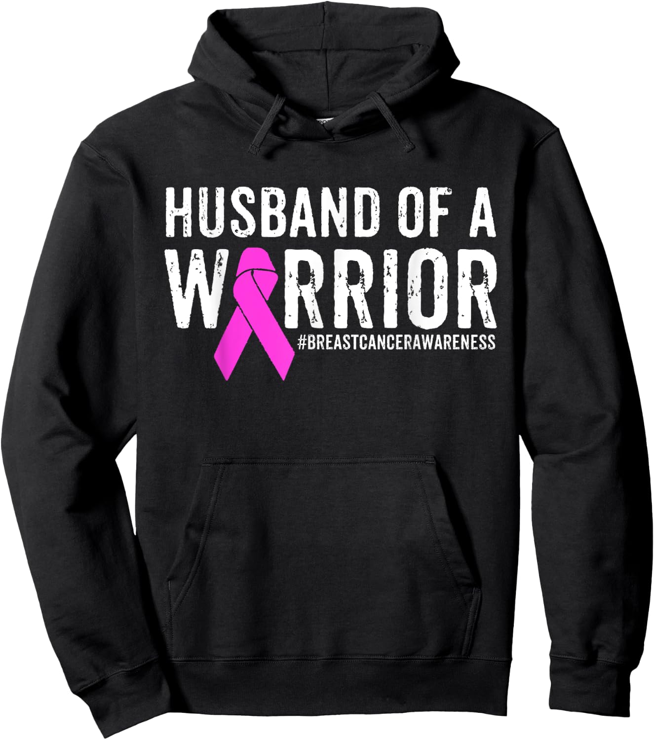 Breast Cancer Husband Shirt Awareness Husband Of A Warrior Hoodie - Hoodie | Black