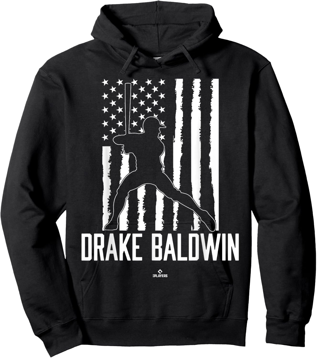 Distressed Flag Swing Drake Baldwin Prospect Baseball Fan Hoodie - Hoodie | Black