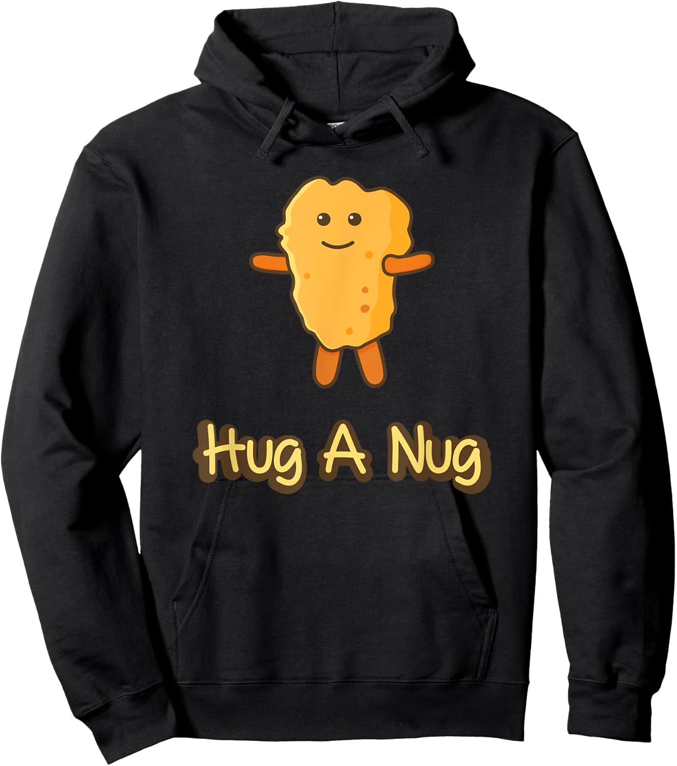Hug A Nug Funny Chicken Nugget Fast Food Hoodie - Hoodie | Black