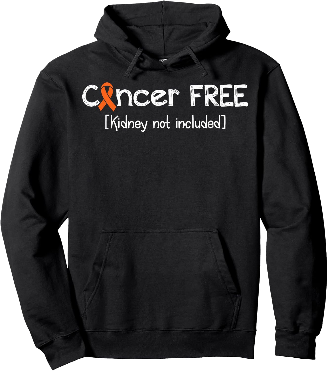 Kidney Cancer Free- Kidney Cancer Awareness Support Ribbon Hoodie - Hoodie | Black