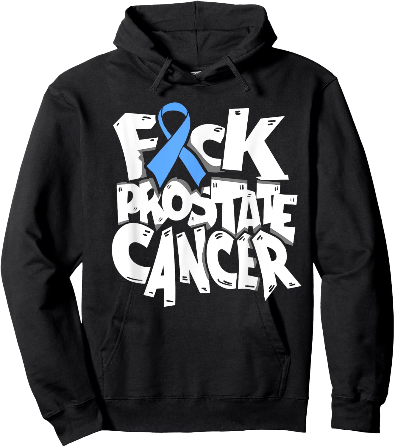 Funny Fuck Prostate Cancer Awareness Ribbon Gifts Hoodie - Hoodie | Black