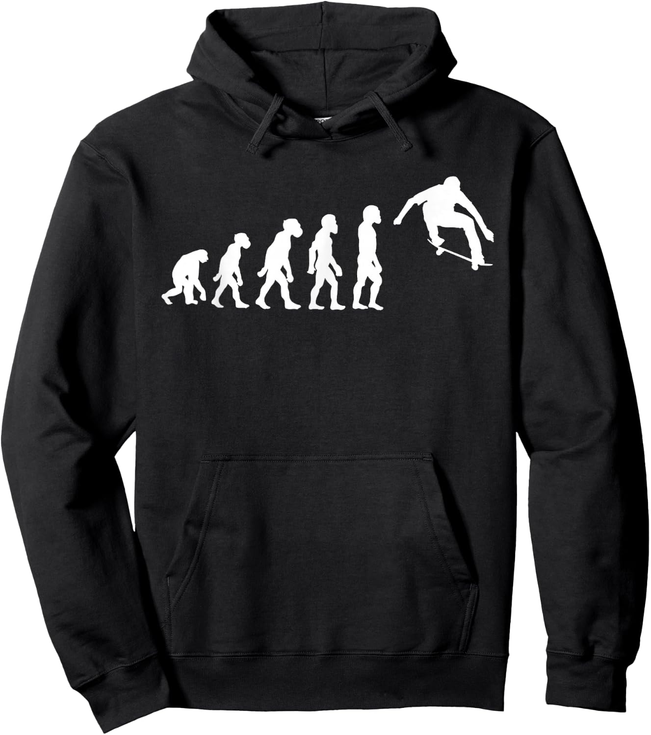 Funny Human Skateboarding Evolution Skater Skateboarder Hoodie - Hoodie | Black