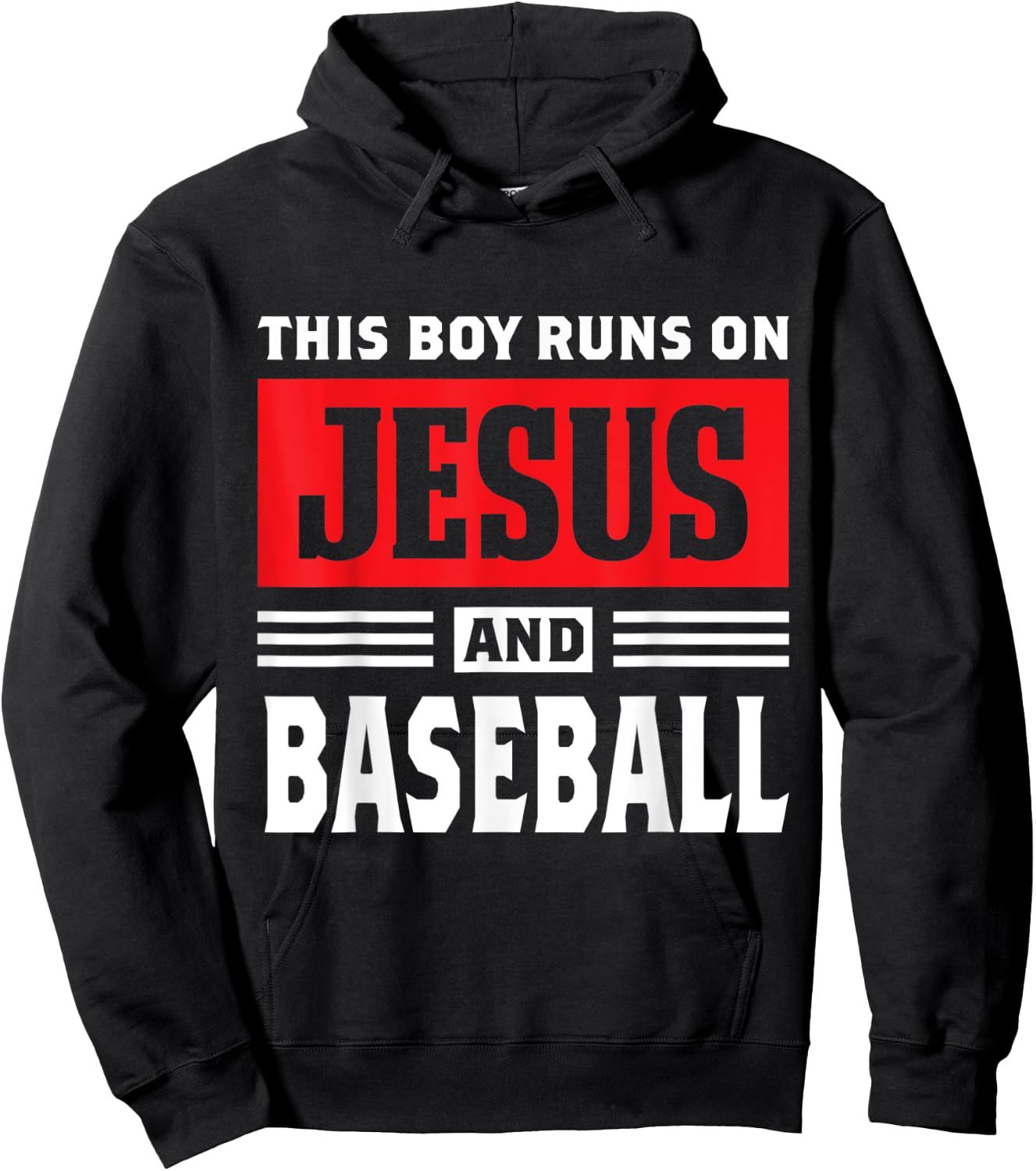 This Boy Runs On Jesus And Baseball Christian Gift Hoodie - Hoodie | Black