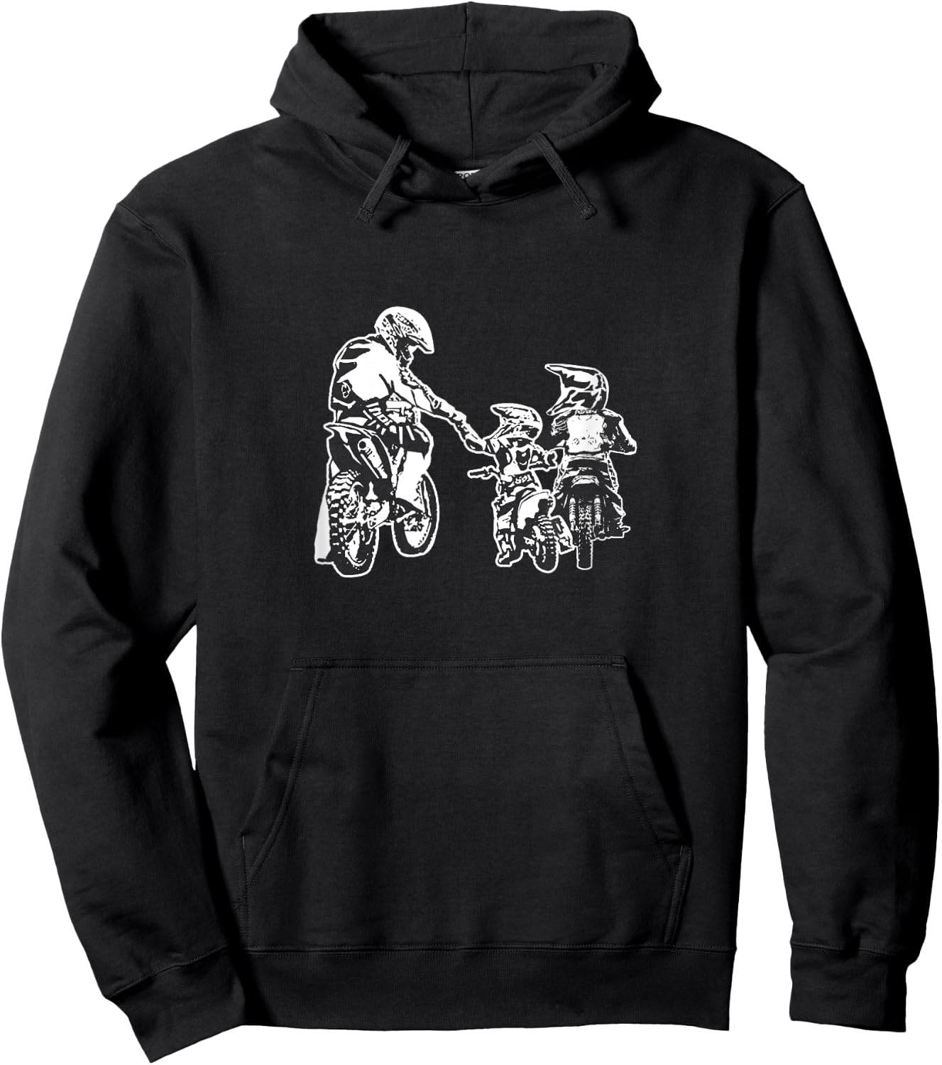 Dad And Sons Dirt Bike Racing Stunt Bike Motor Racing Hoodie - Hoodie | Black
