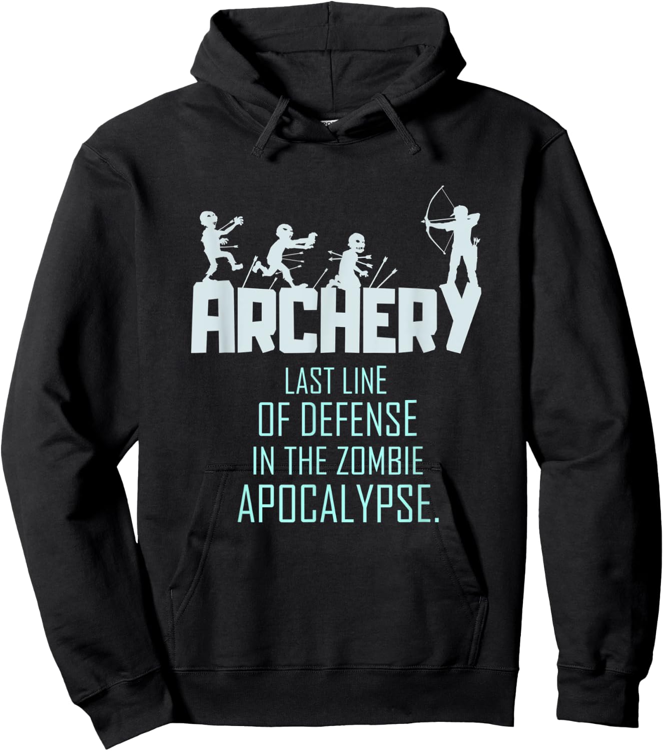 Funny Zombie Archery Gift Shirt Bow Archer Hoodie - Hoodie | Black