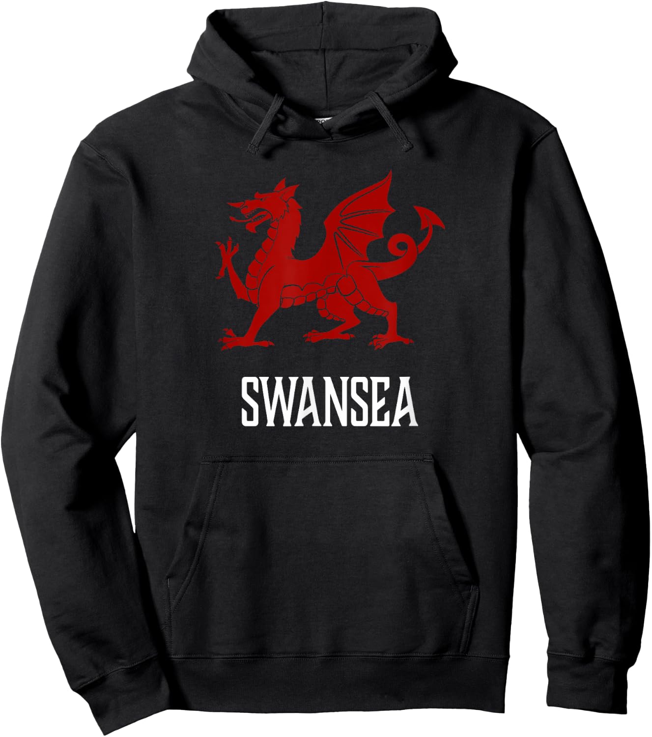 Swansea, Wales - Welsh Flag Cymru Hoodie - Hoodie | Black