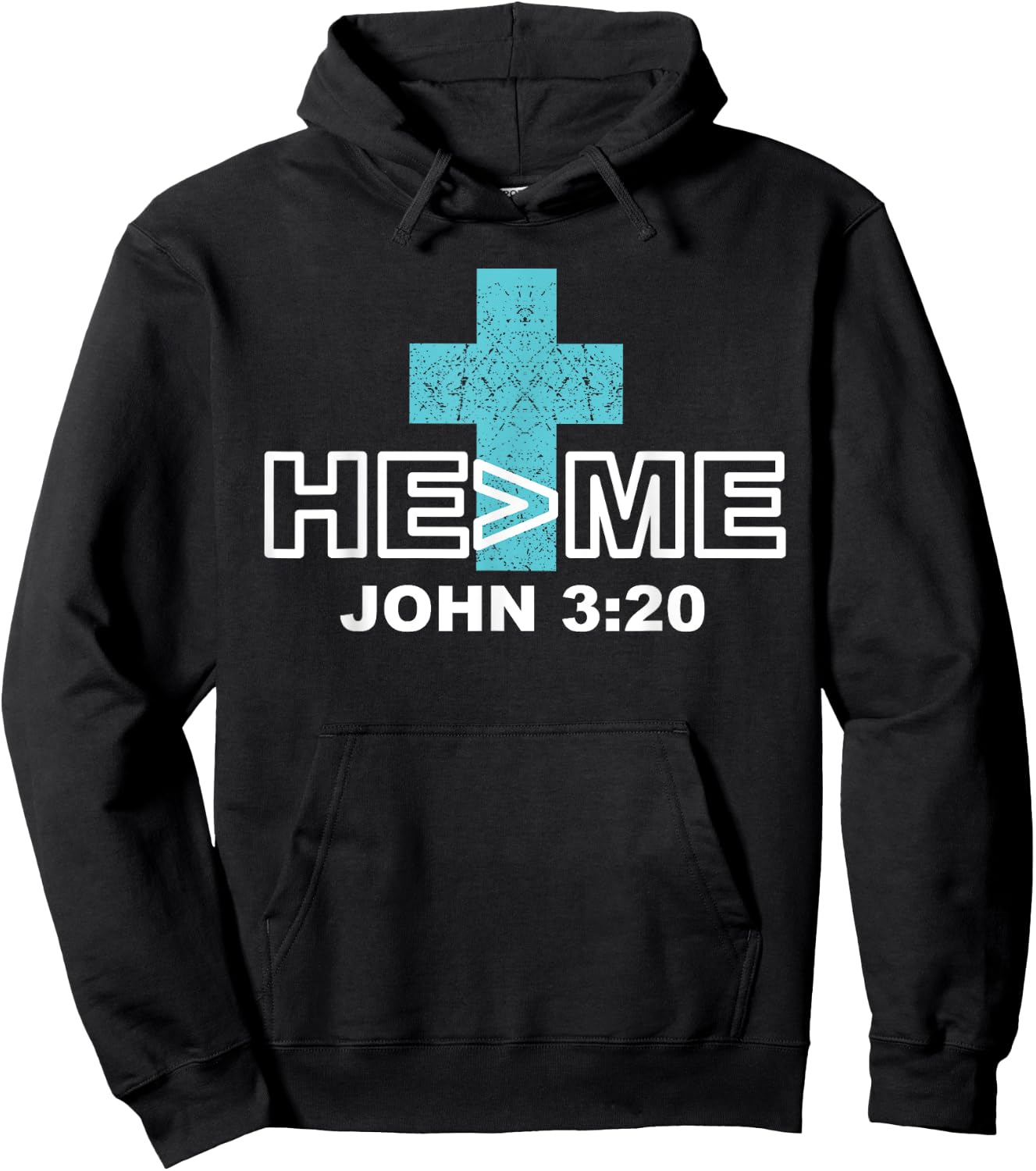 He is greater than me t shirt john 3:20 christian shirt Hoodie - Hoodie | Black
