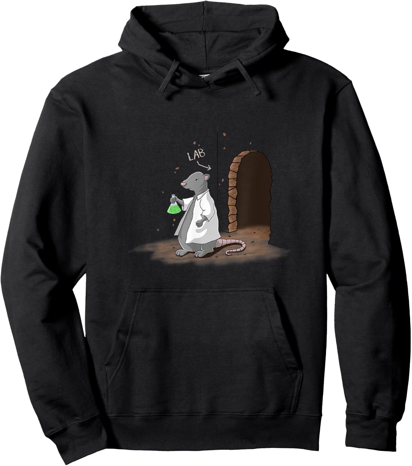 Lab Rat Science Novelty Graphic Hoodie - Hoodie | Black