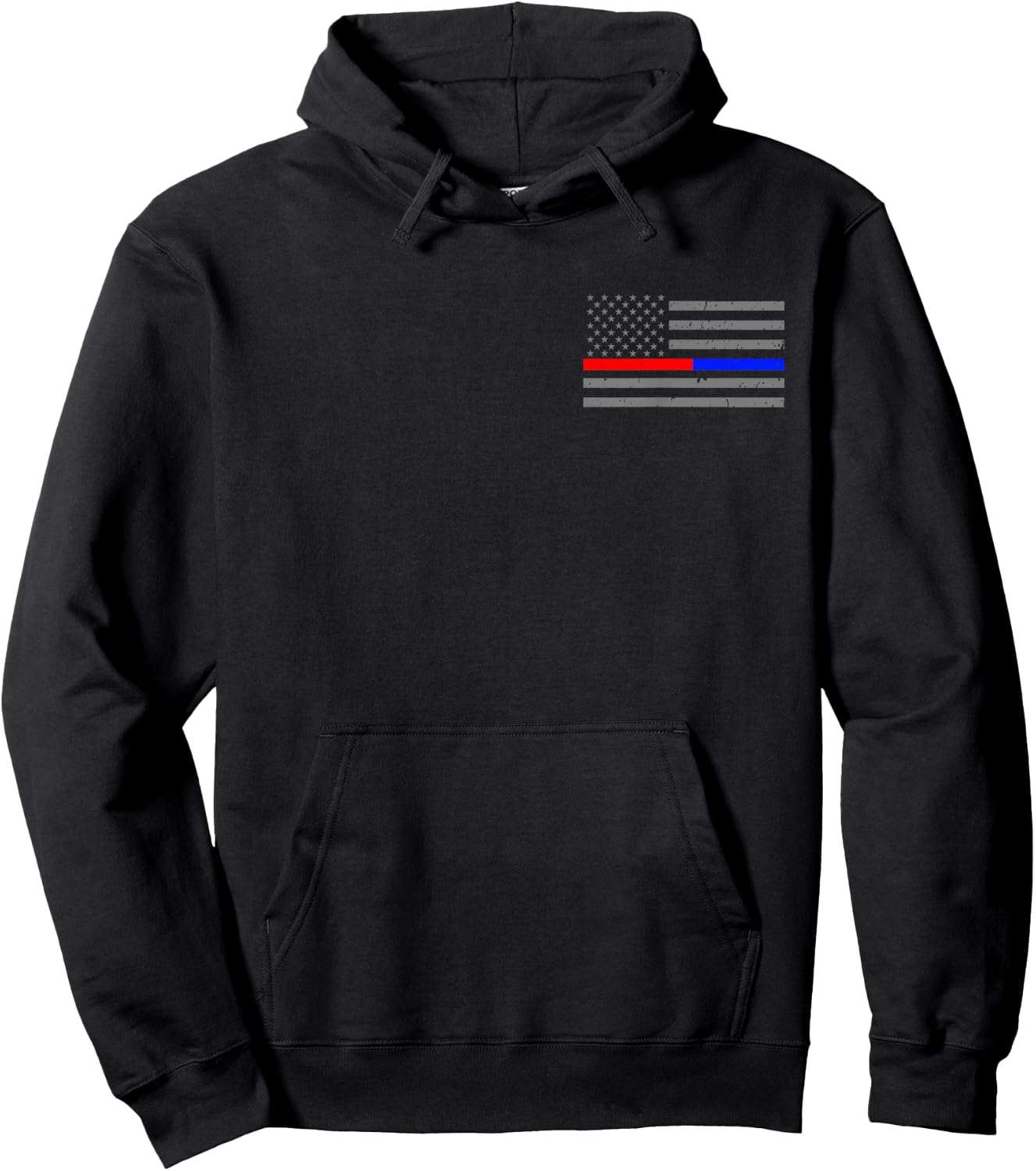 Firefighter Police Flag Thin Red Blue Line Hoodie - Hoodie | Black