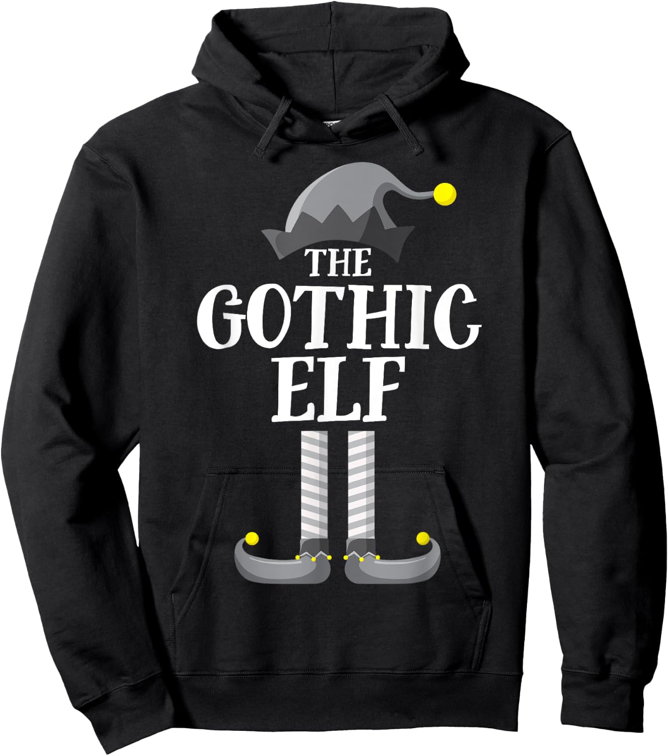 Gothic Black Elf Matching Family Group Christmas Party PJ Hoodie - Hoodie | Black