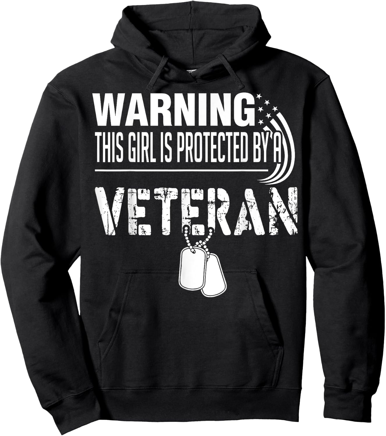 Warning This Girl Is Protected By A Veteran Hoodie - Hoodie | Black