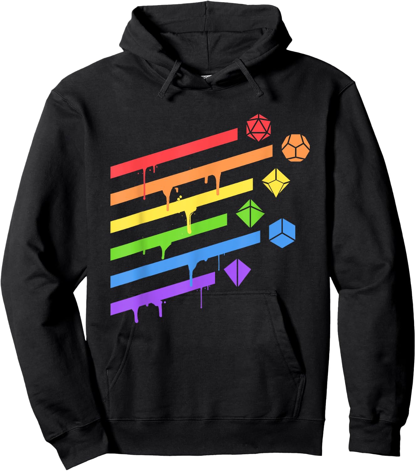 Minimalist Polyhedral Dice Set Colors D20 Collector Hoodie - Hoodie | Black