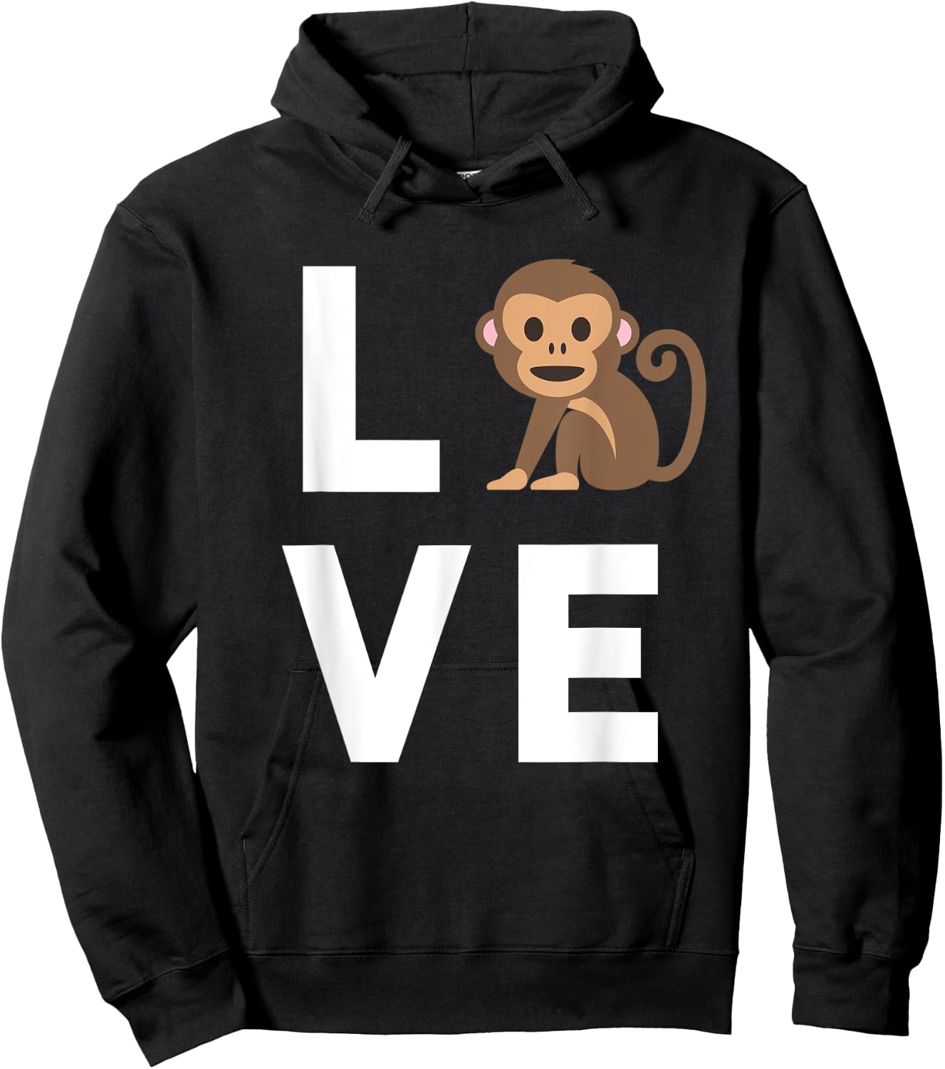 I Love Monkeys Funny Monkey Lover Kids Cute Monkey Hoodie - Hoodie | Black
