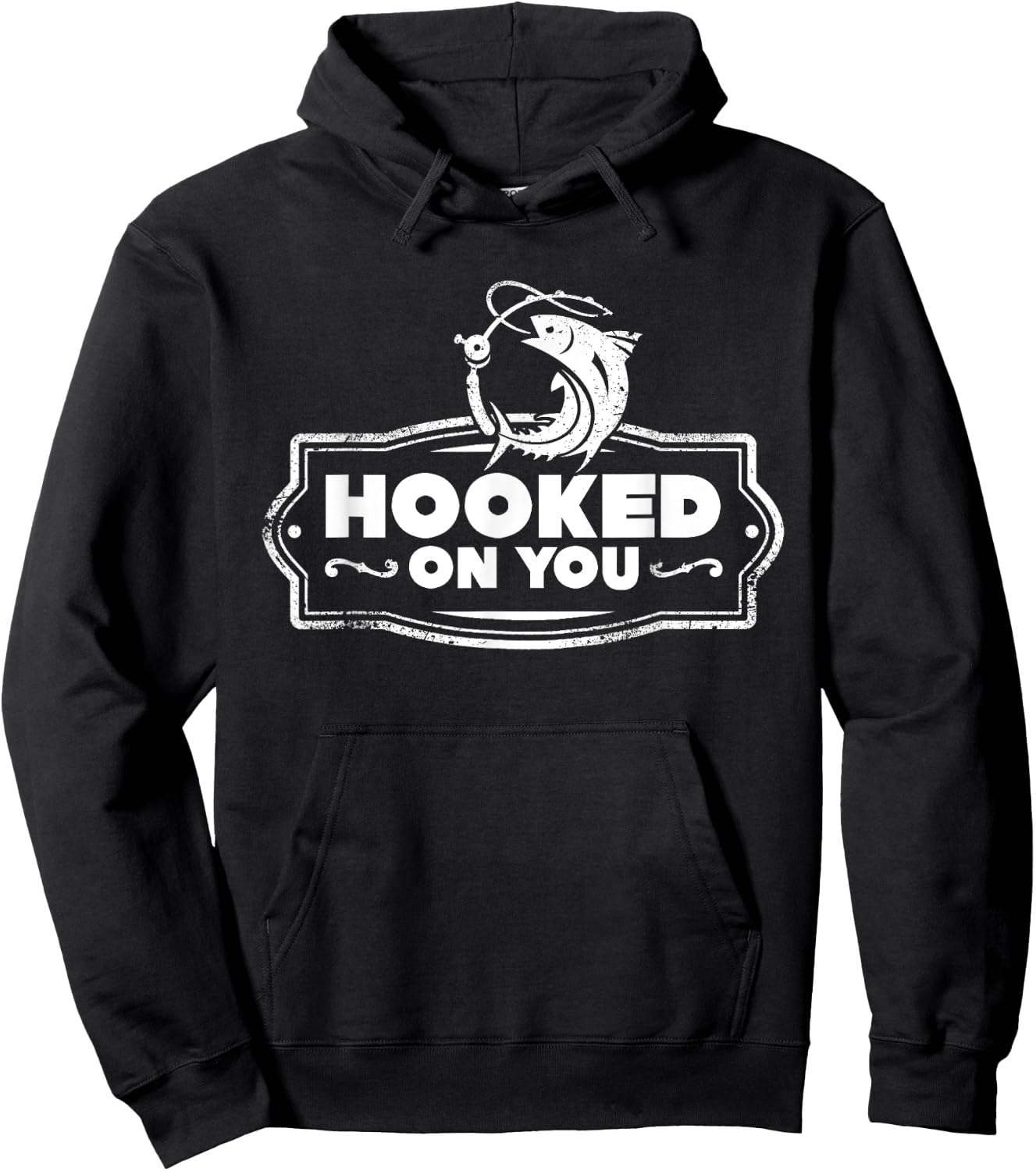 Hooked On you Fishing Gift , Woman & Kids Hoodie - Hoodie | Black