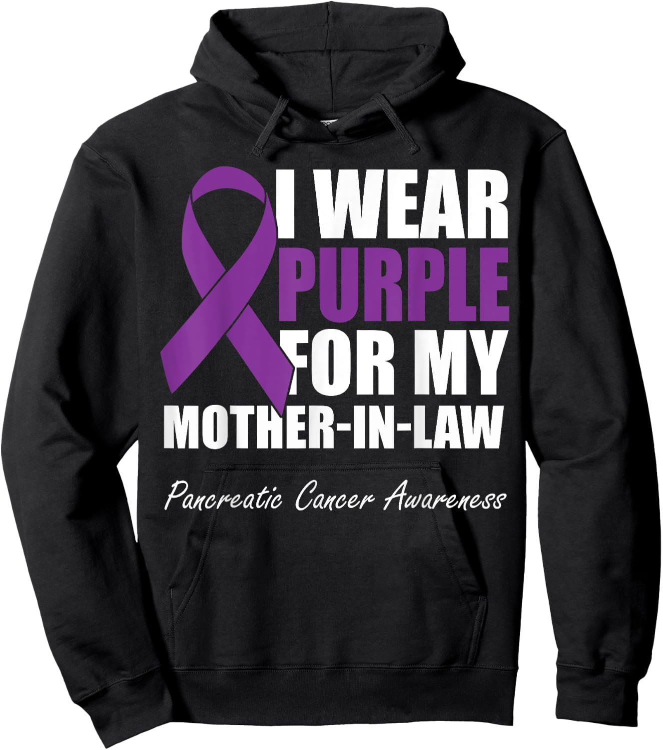 I Wear Purple For My Mother-In-Law Pancreatic Cancer Hoodie - Hoodie | Black