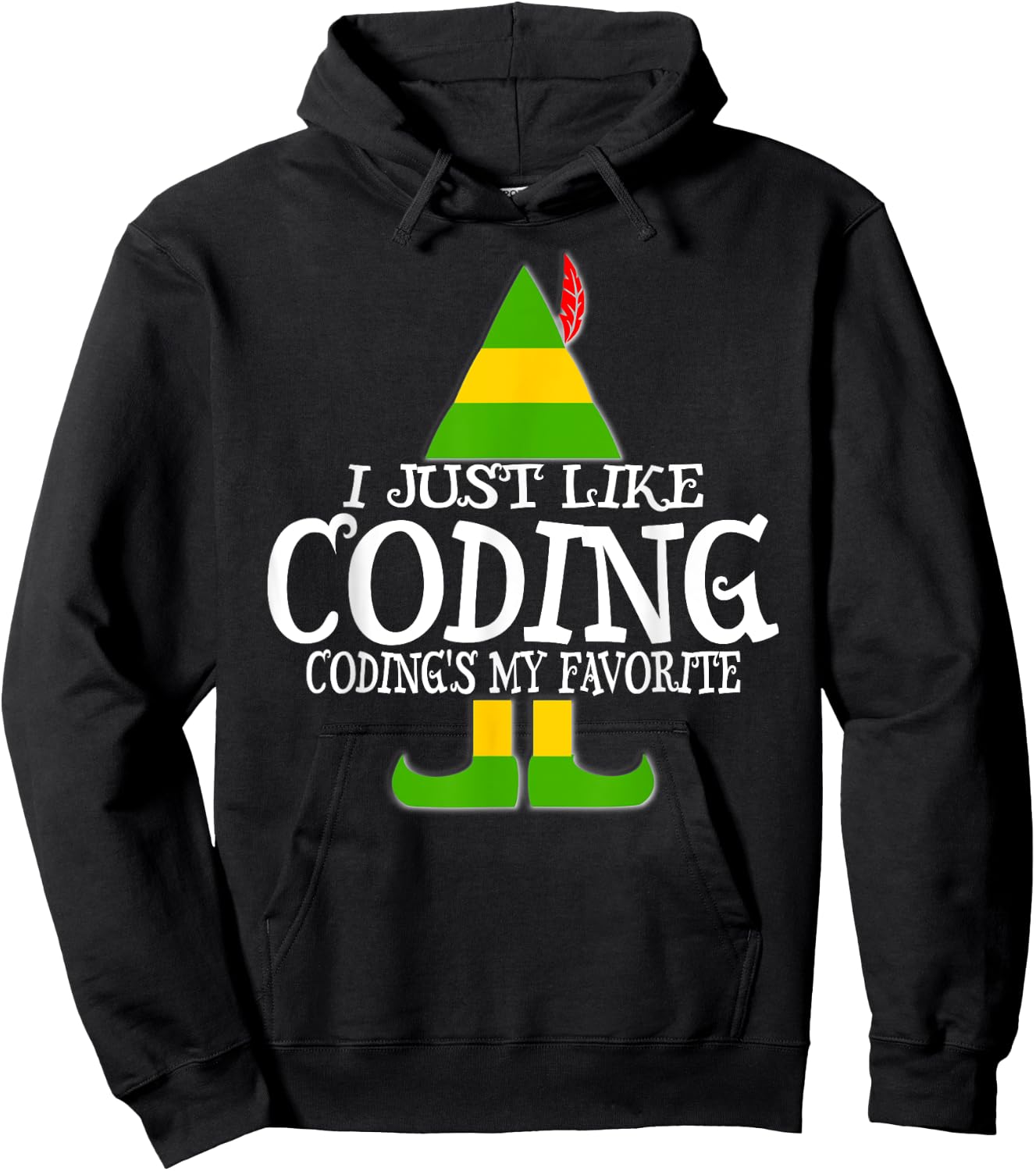 CODING ELF Christmas Computer Medical Coder Program Hoodie - Hoodie | Black