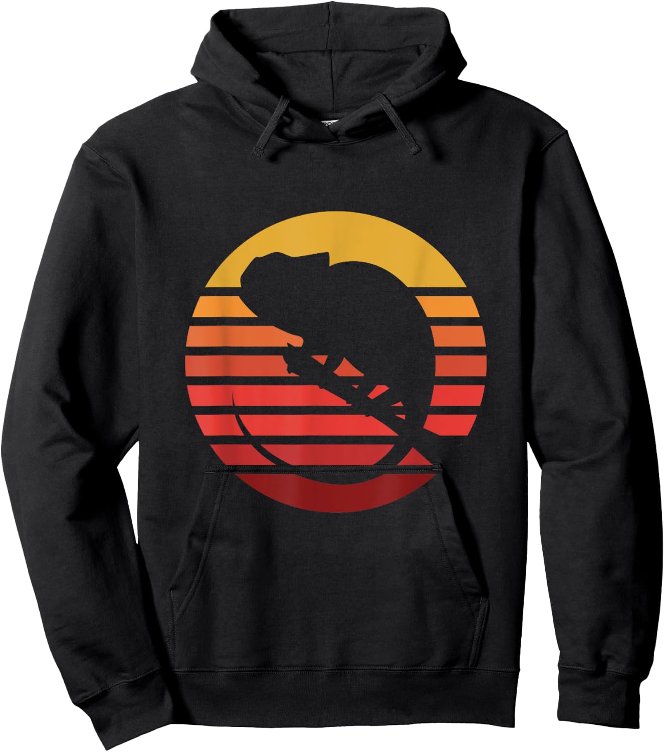 Vintage Chameleon Retro Eighties Old World Lizard Shirt Gift Hoodie - Hoodie | Black