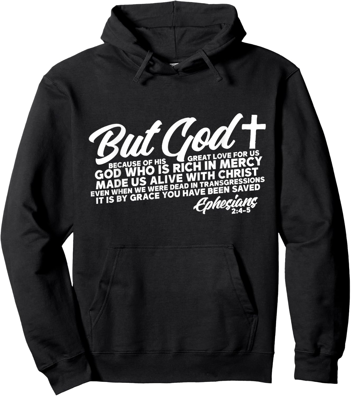 God Who Is Rich In Mercy Ephesians 2:4-5 Jesus Faith Gift Hoodie - Hoodie | Black