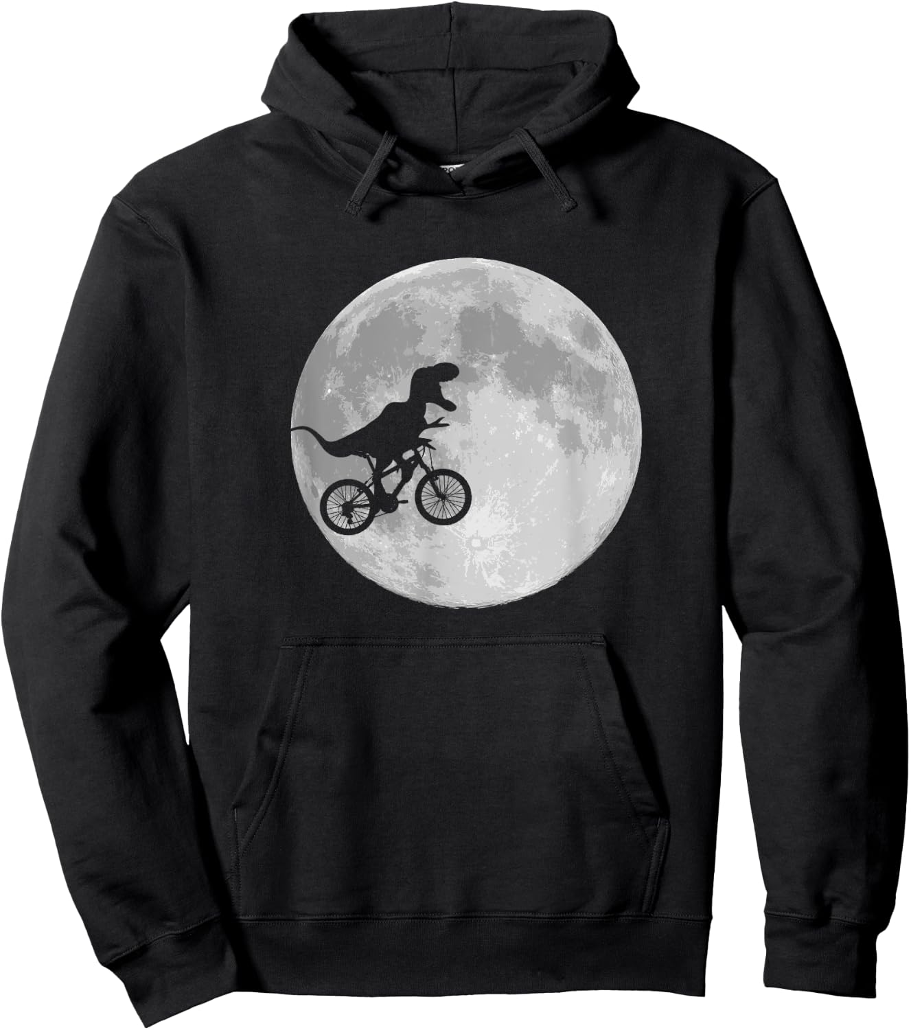 Dinosaur Bike and Moon shirt retro 80's funny Hoodie - Hoodie | Black