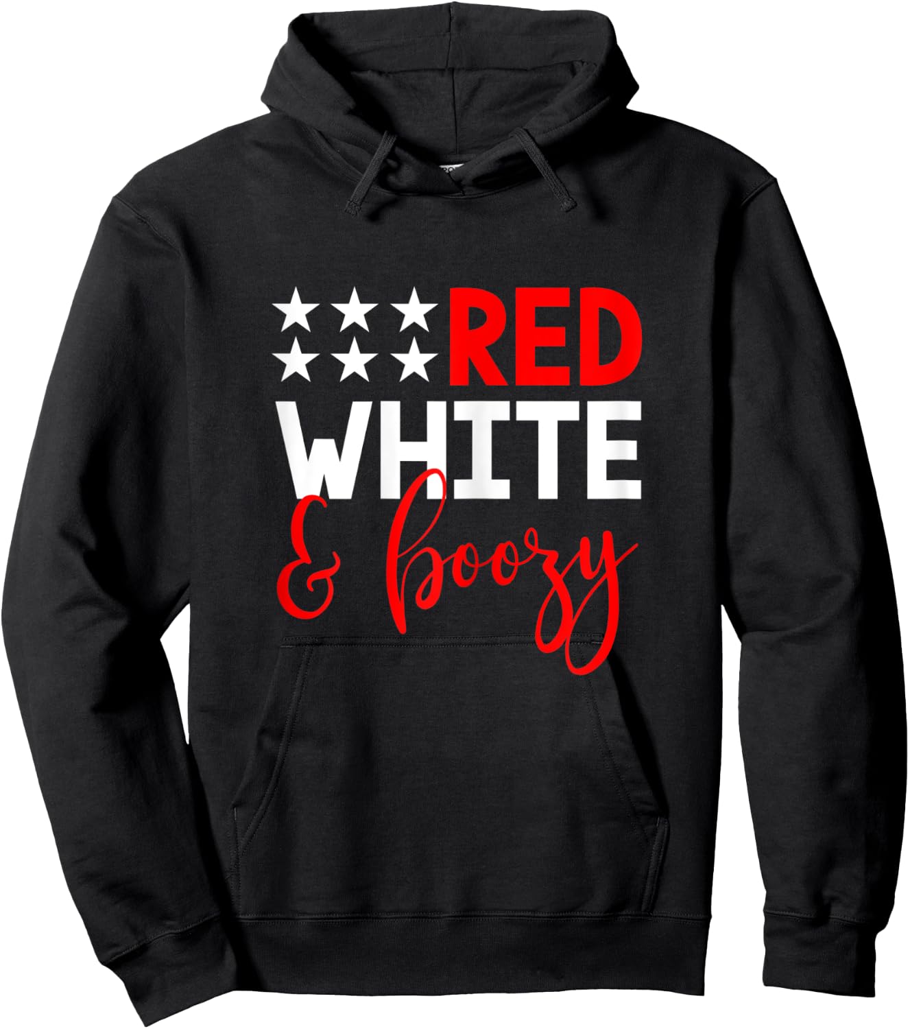 Red White & Boozy 4th of July Party Shirt Funny Drinking Hoodie - Hoodie | Black