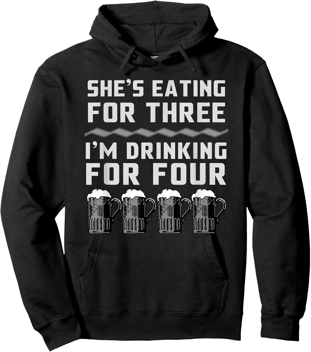She's Eating For Three I'm Drinking For Four Hoodie - Hoodie | Black