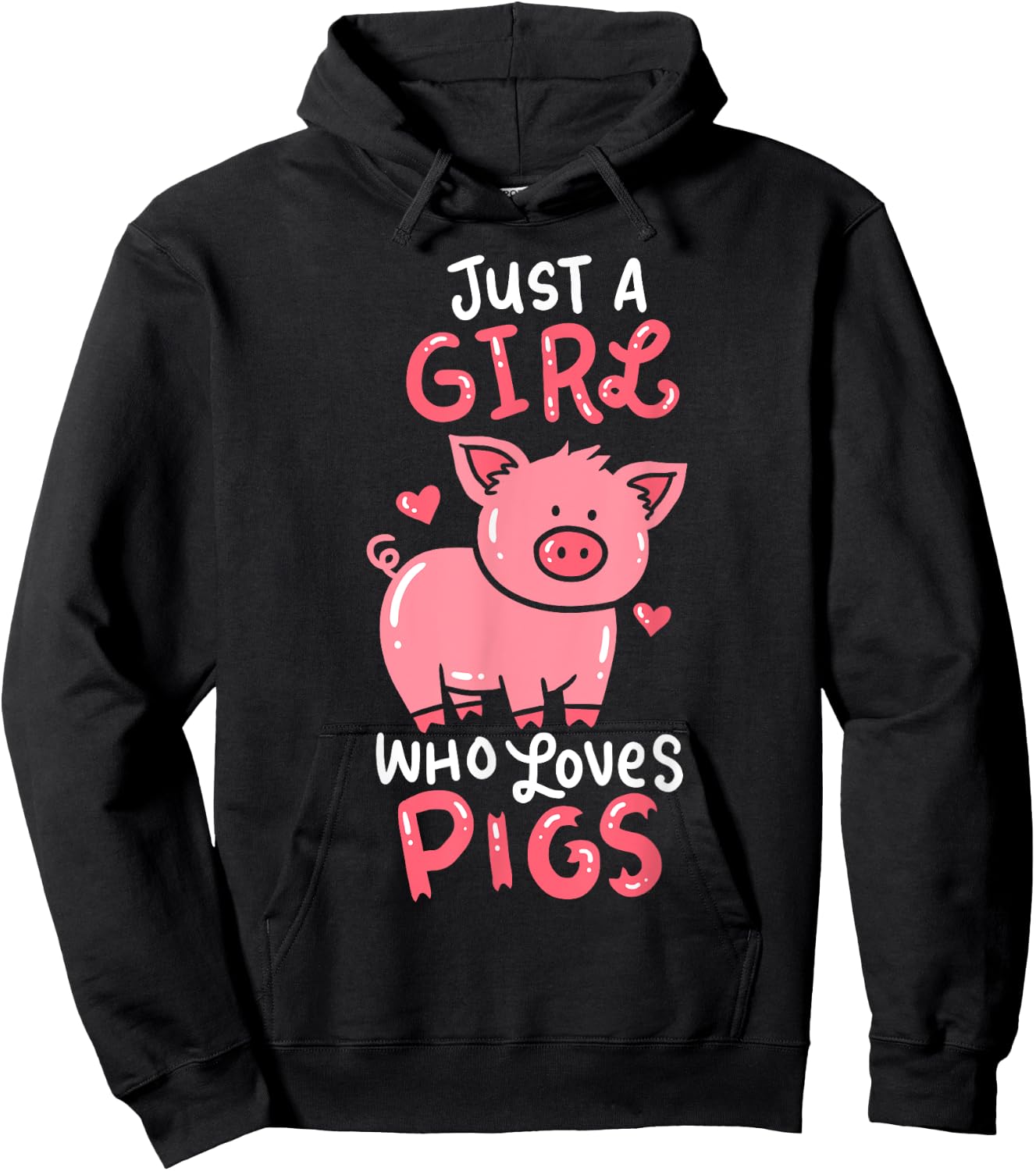 Pig Piglet Hog Farm Animal Funny Gift Hoodie - Hoodie | Black