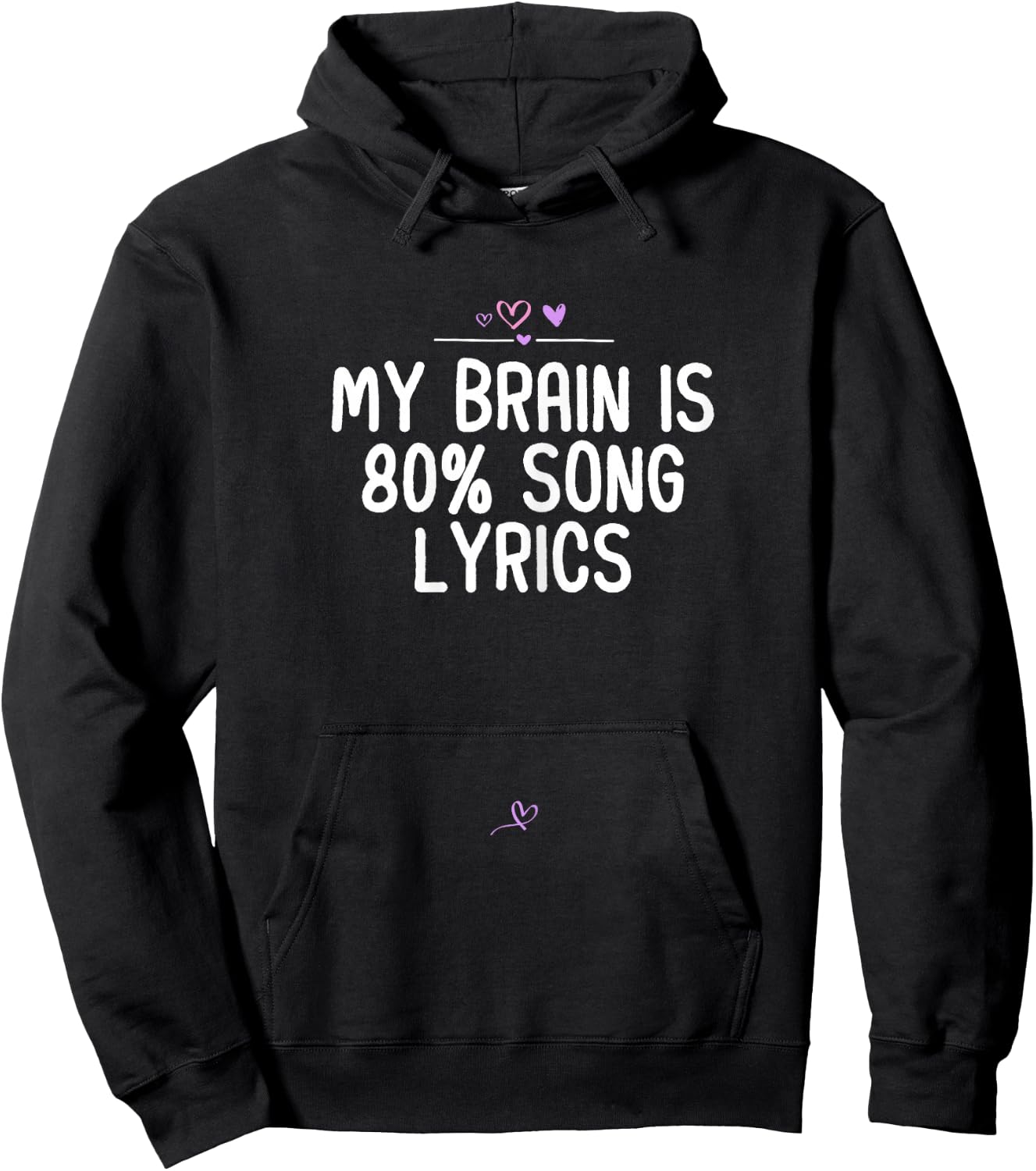 My brain is 80% song lyrics, Music Saying Holiday Party Teen Hoodie - Hoodie | Black