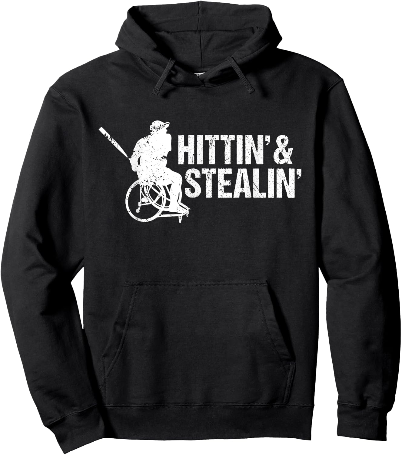 Wheelchair Athlete Baseball Funny Hit and Steal Hoodie - Hoodie | Black