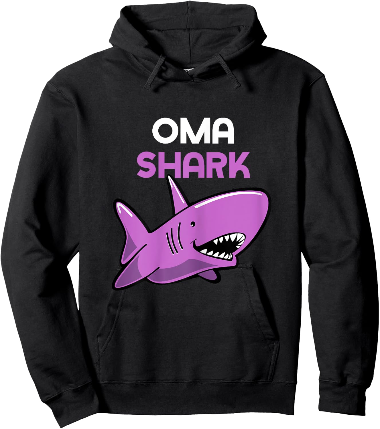 Oma Shark Funny Family Hoodie - Hoodie | Black