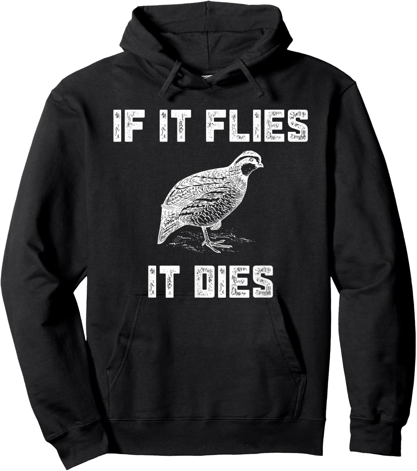 Funny Quail Hunting - Bobtail Hunter Gift Hoodie - Hoodie | Black