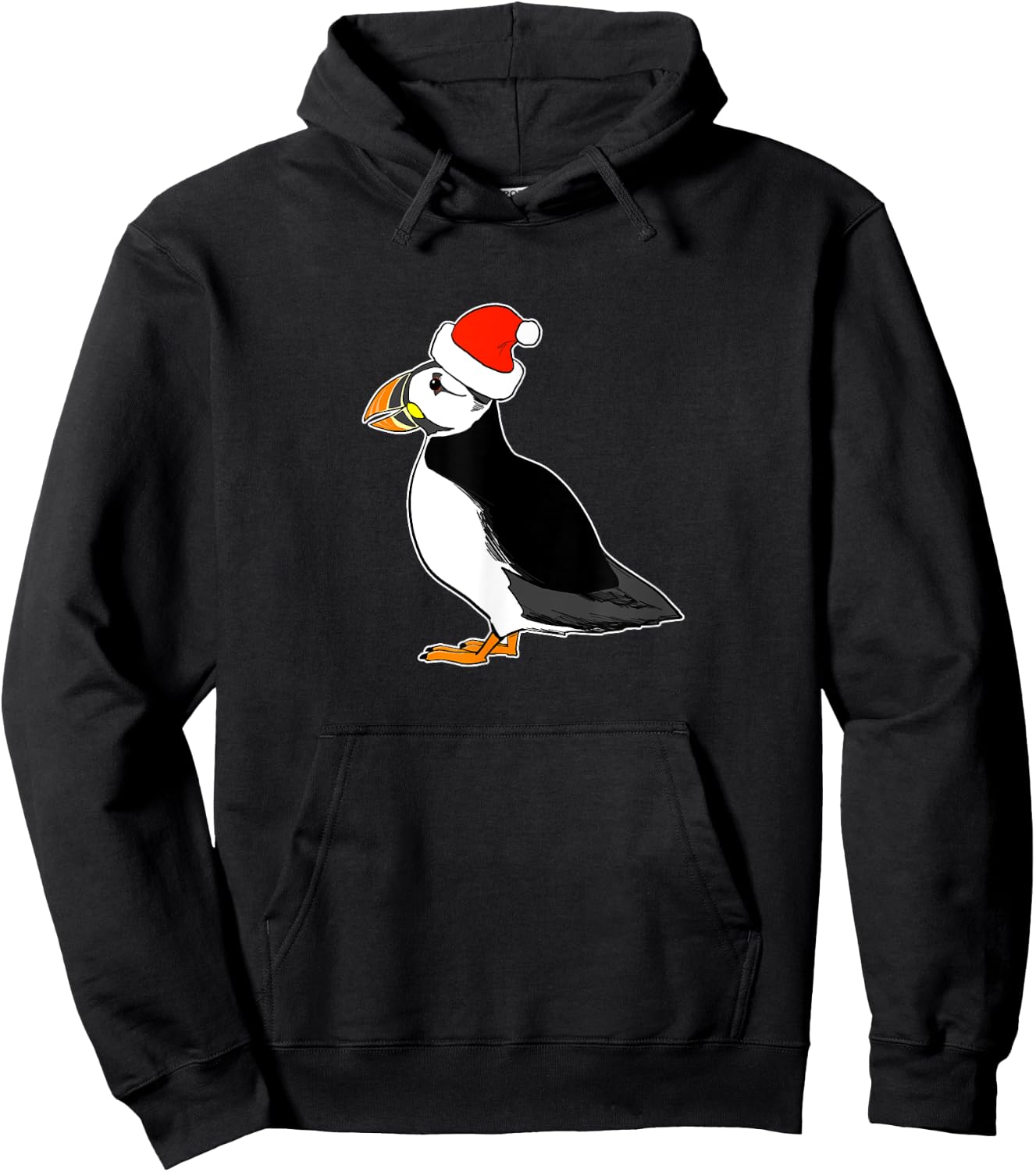 Funny Christmas Puffin Santa Cute Puffin Shirt Hoodie - Hoodie | Black