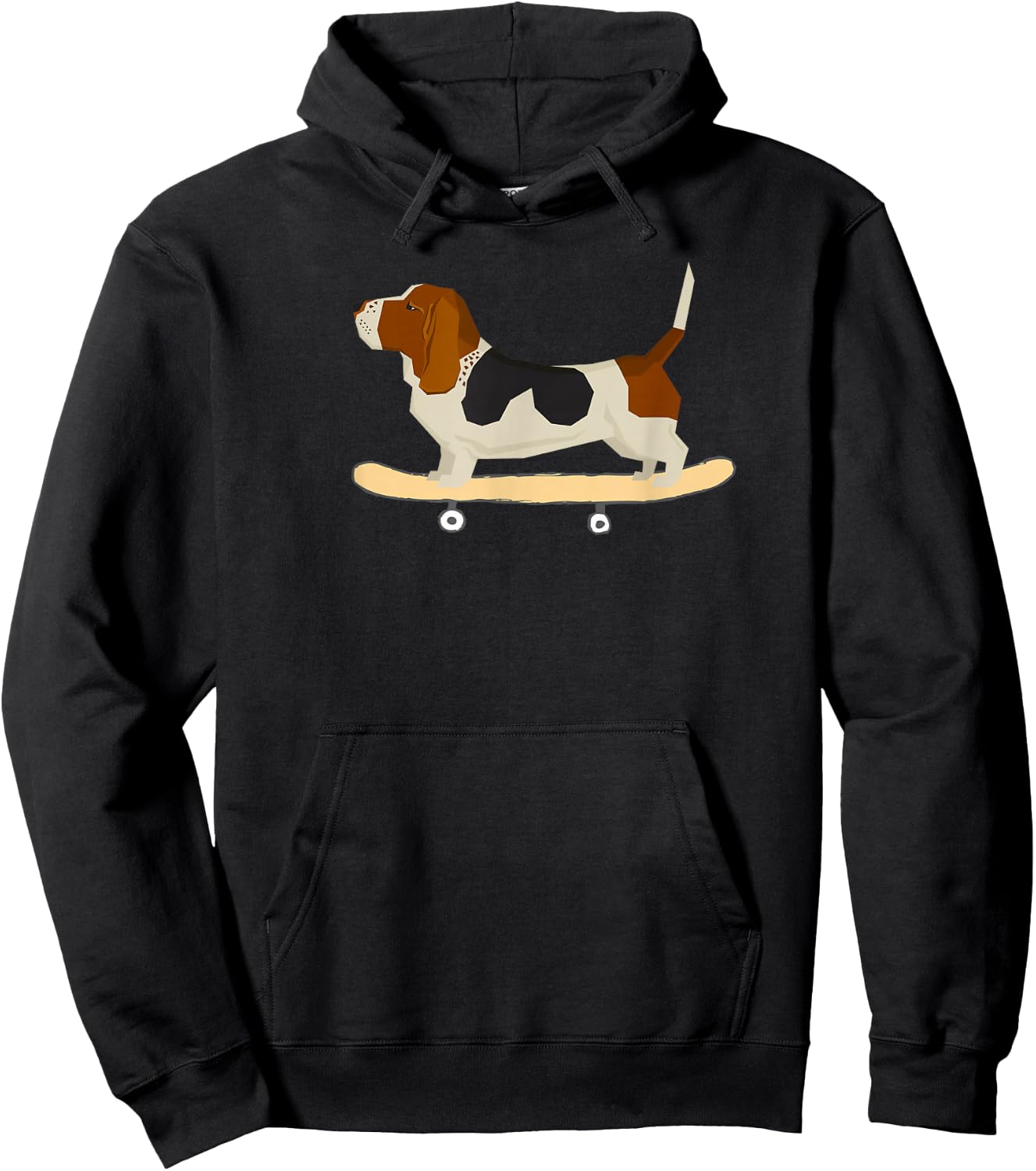 Funny Skateboarding Bassett Hound Dog Gift Hoodie - Hoodie | Black