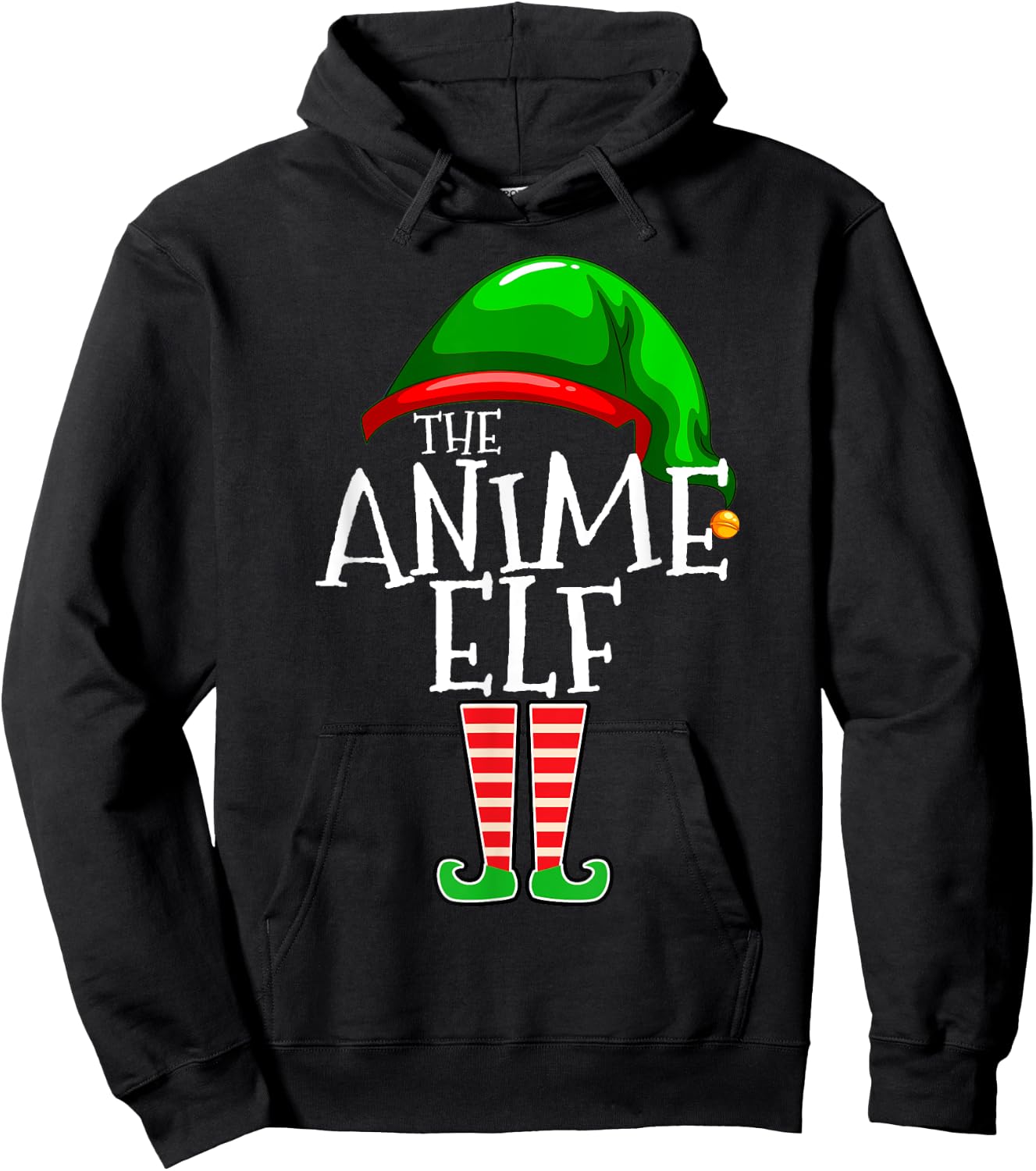 Anime Elf Group Matching Family Christmas Gift Holiday Set Hoodie - Hoodie | Black