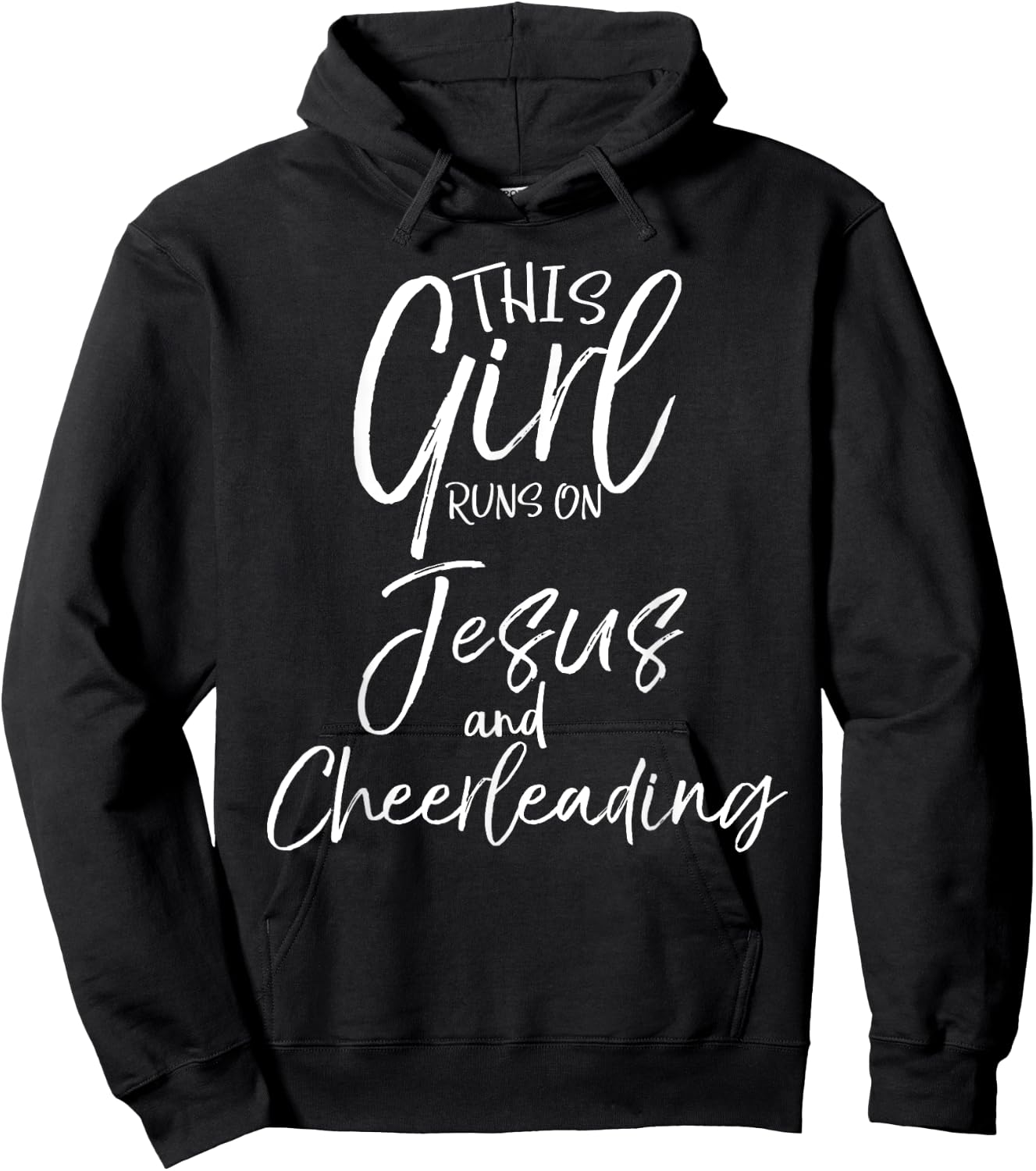 This Girl Runs on Jesus and Cheerleading Shirt Cute Cheer Hoodie - Hoodie | Black