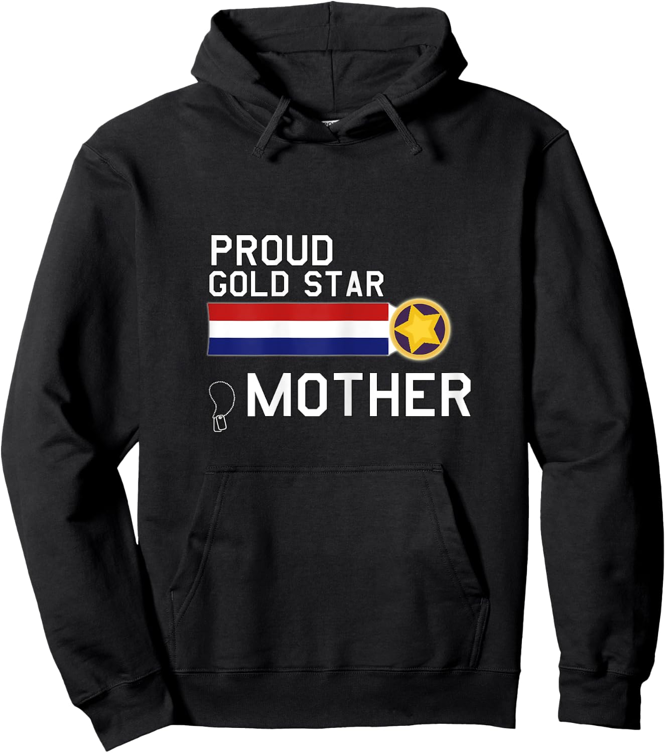 GOLD STAR Mother (Proud Military Family) Hoodie - Hoodie | Black