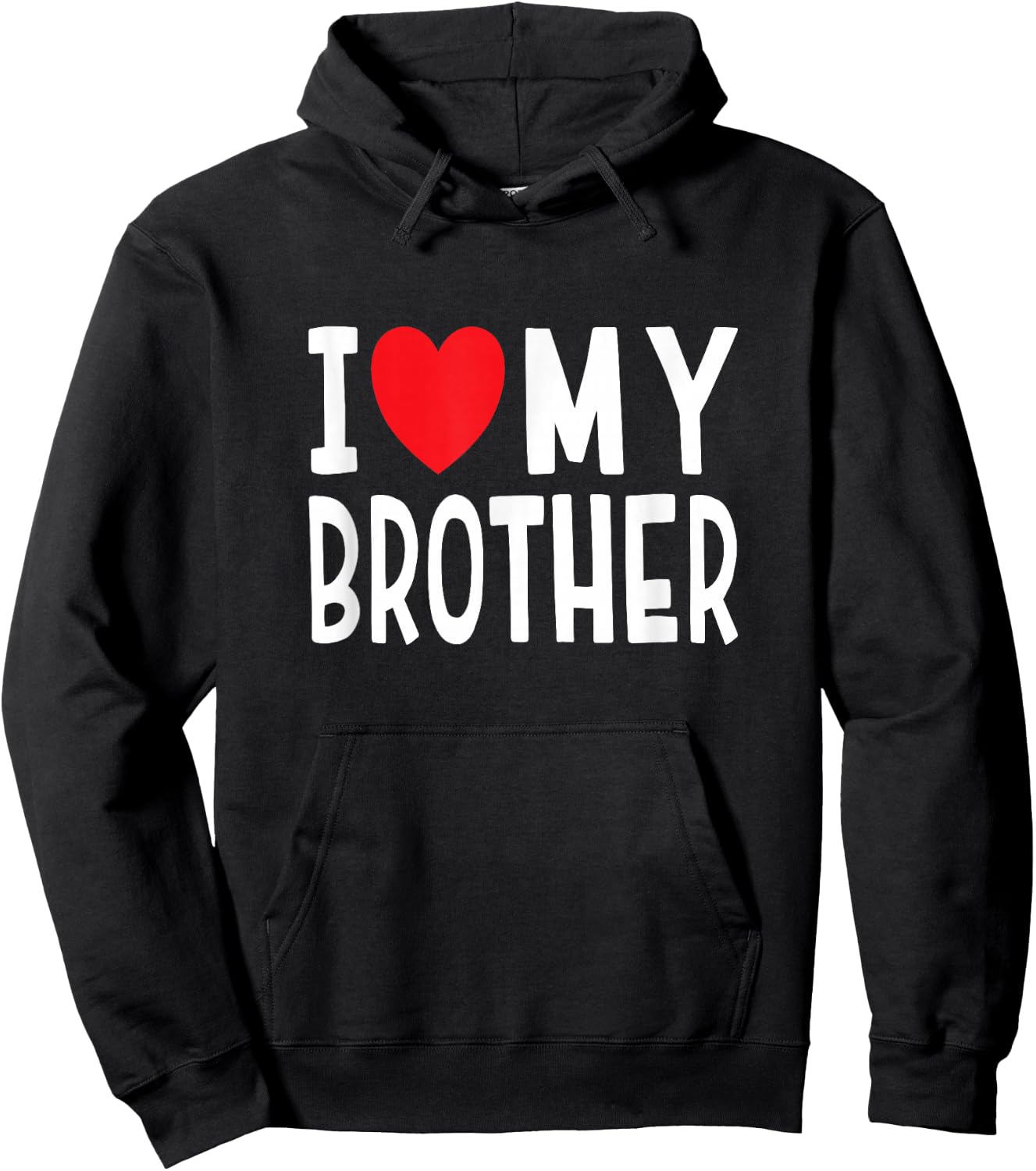 Family Sibling I Love My Brother Heart Hoodie - Hoodie | Black