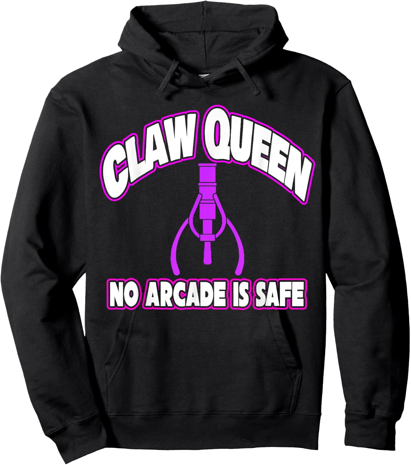 Claw Queen Arcade Game Machine Prize Gift Winner Girls Hoodie - Hoodie | Black