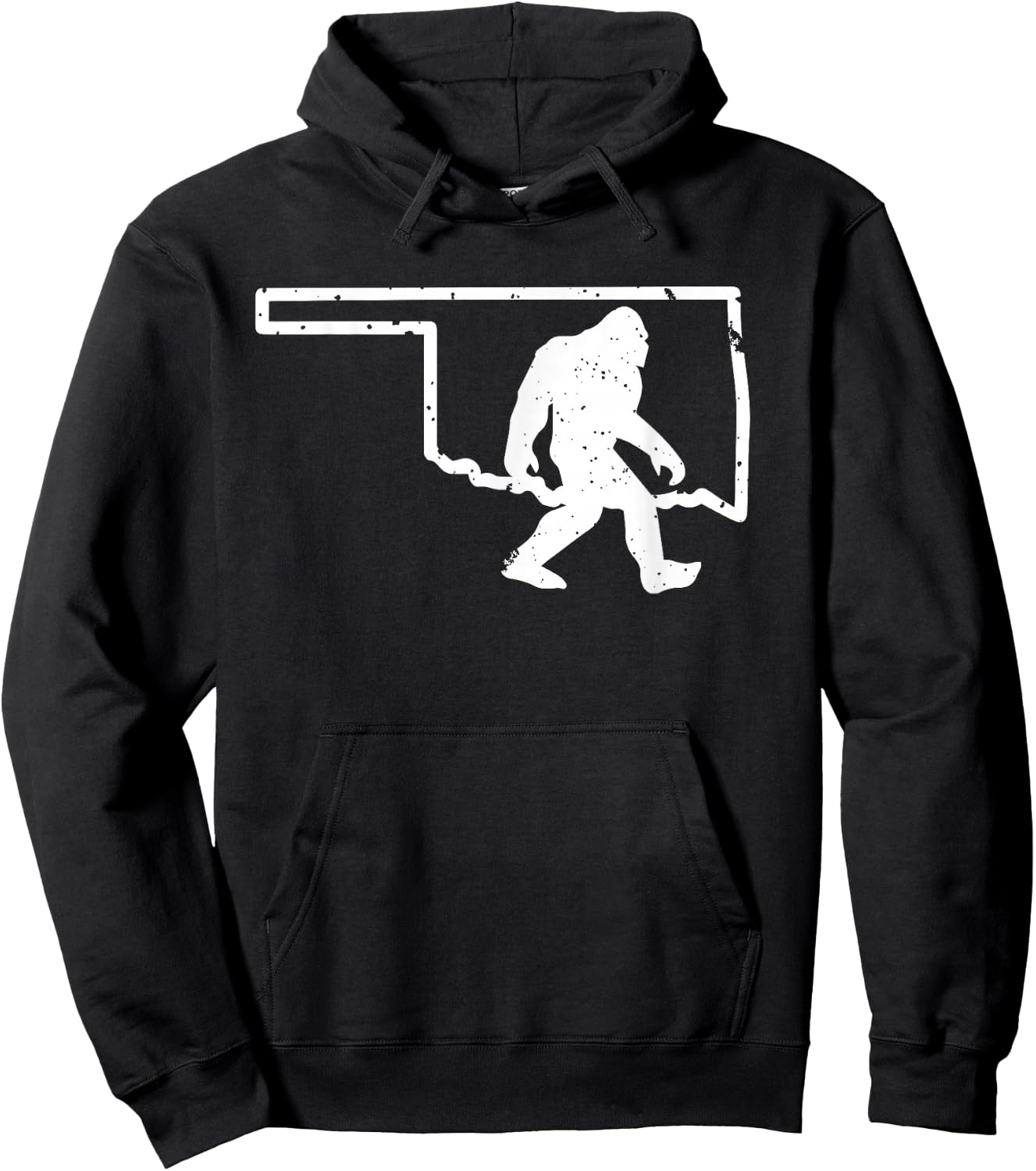 Oklahoma Bigfoot Hunter Sasquatch Yeti State Pride Funny Hoodie - Hoodie | Black