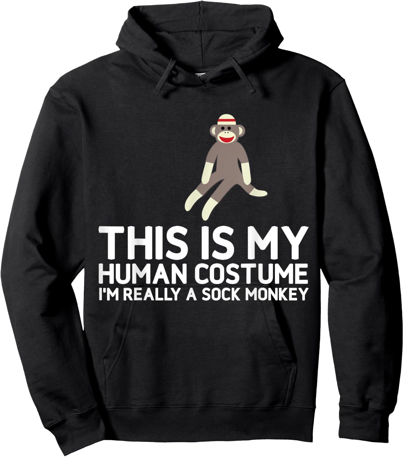 Funny Sock Monkeys for Sock Monkey Lovers Human Costume Hoodie - Hoodie | Black