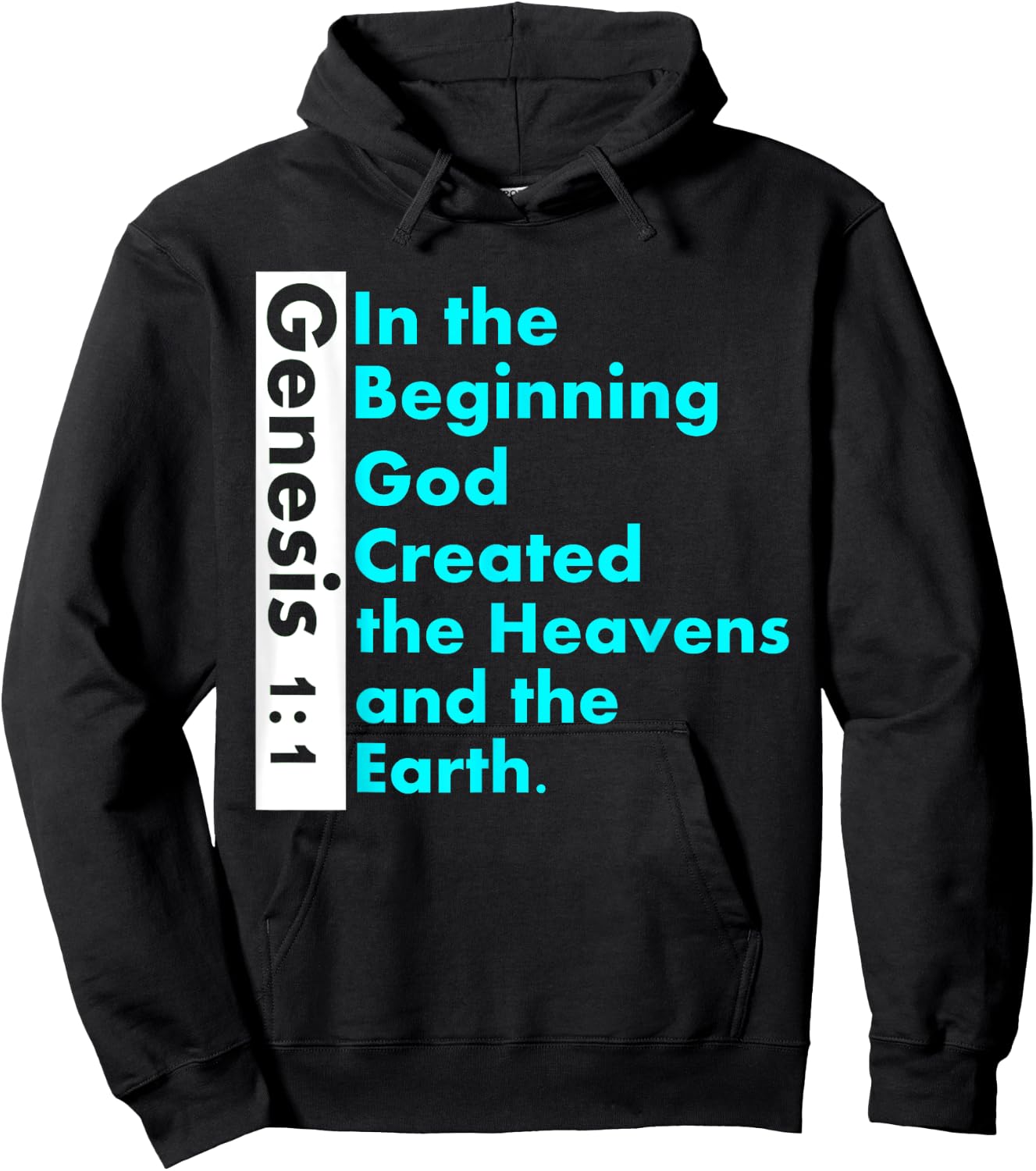 Genesis 1:1 Bible verse In the Beginning God Created Hoodie - Hoodie | Black