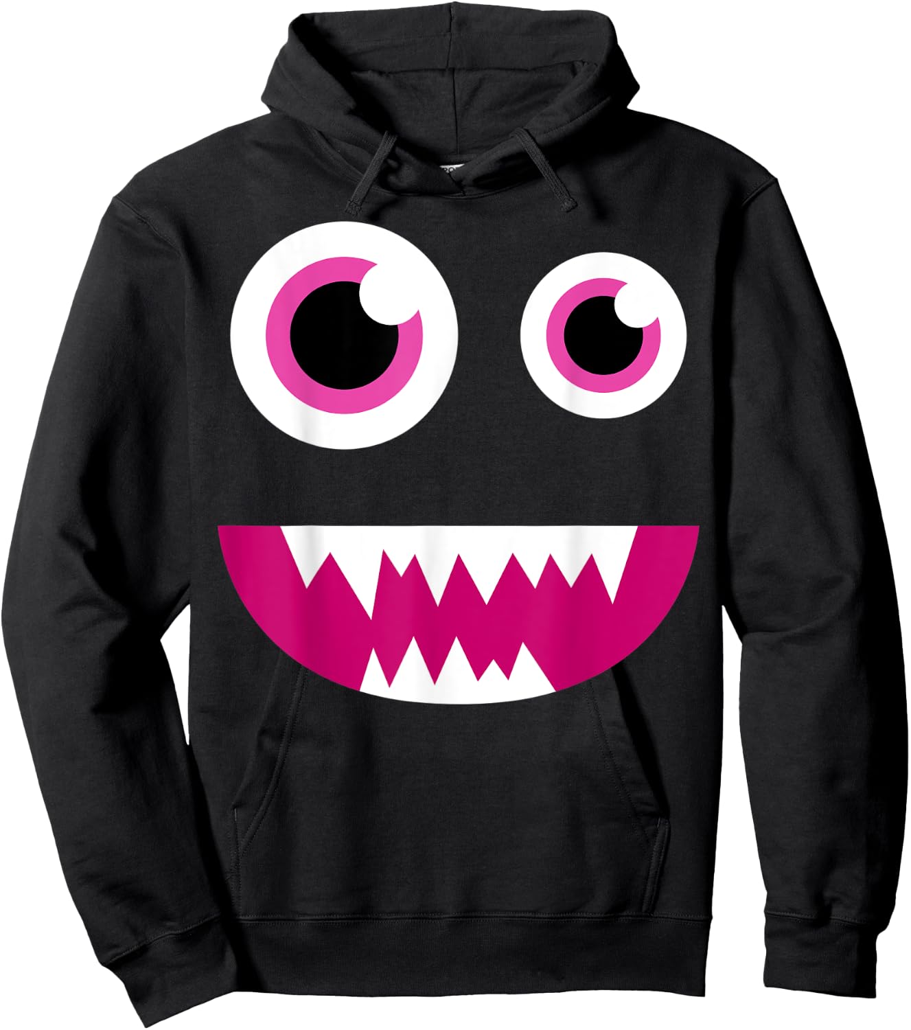 Cute Eye Monster Face Smile Funny Halloween Kids Man Women Hoodie - Hoodie | Black