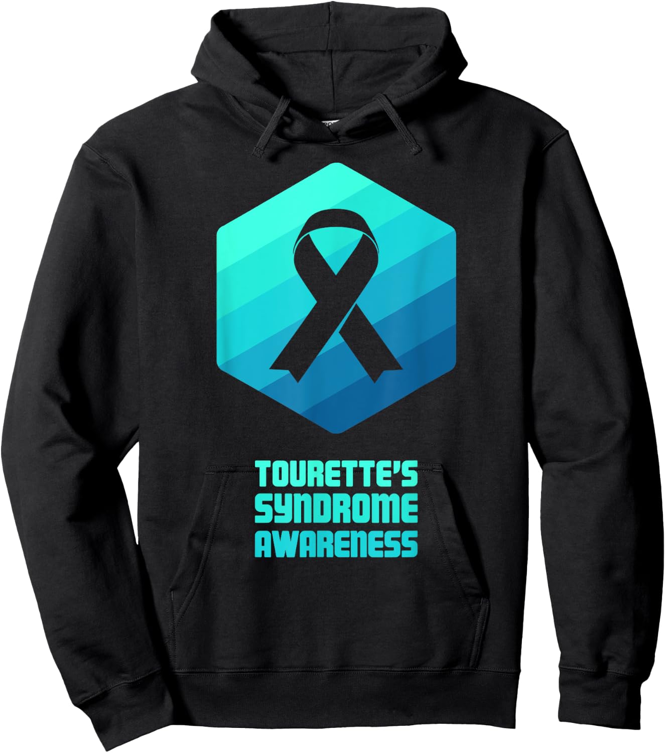 Ribbon | Tourette Syndrome Awareness Hoodie - Hoodie | Black