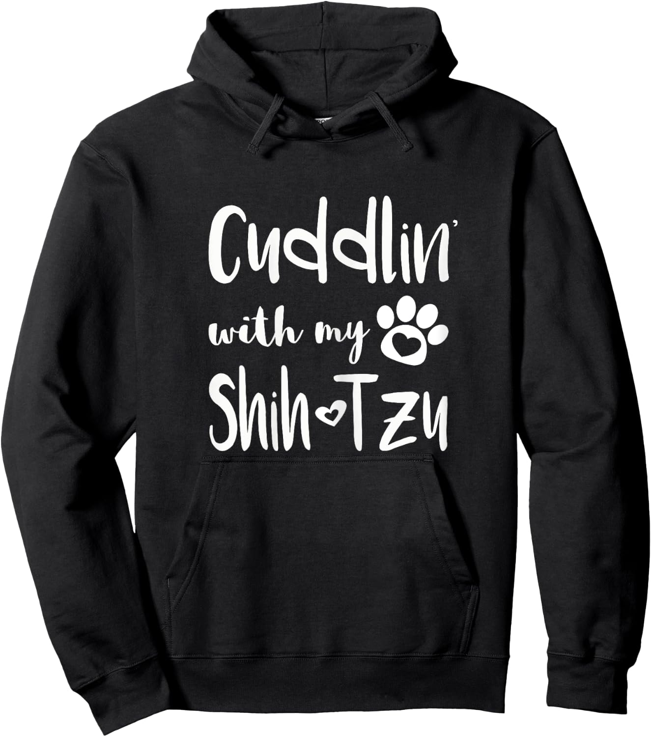 Cuddling with my Shih Tzu Shirt - Dog Mom pajamas Hoodie - Hoodie | Black