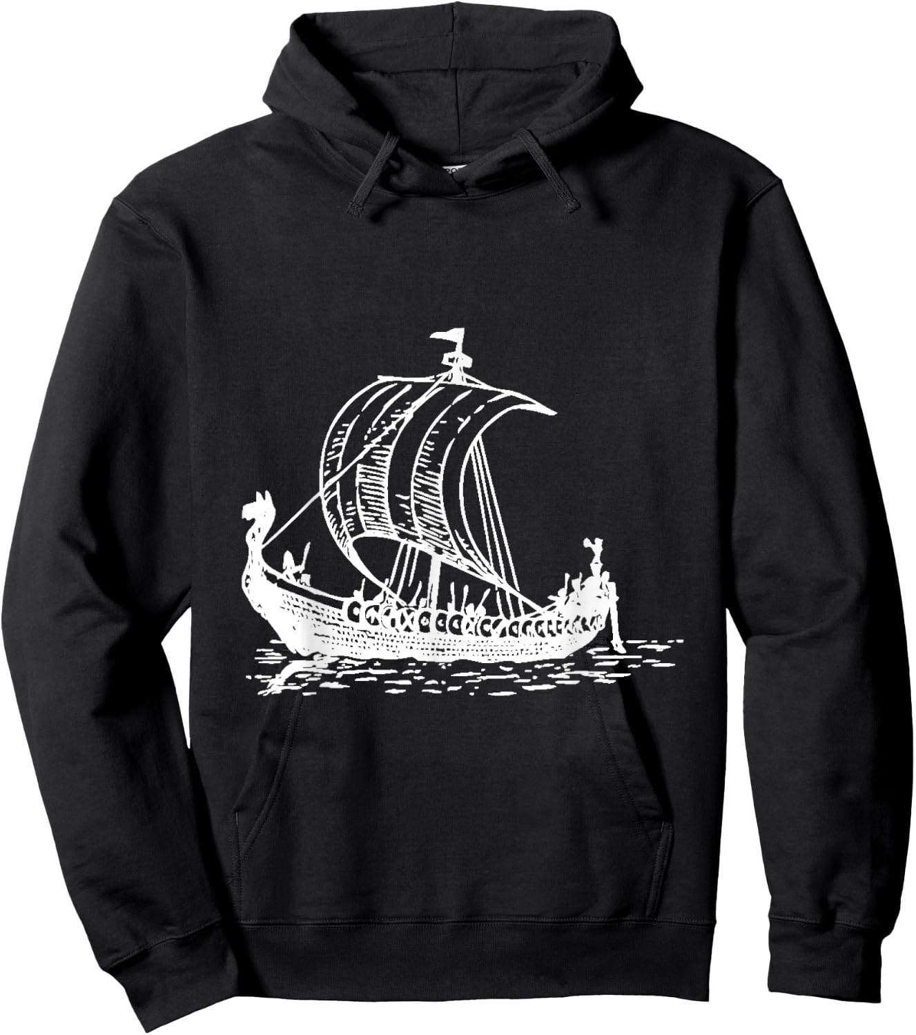Viking Ship Design Hoodie - Hoodie | Black