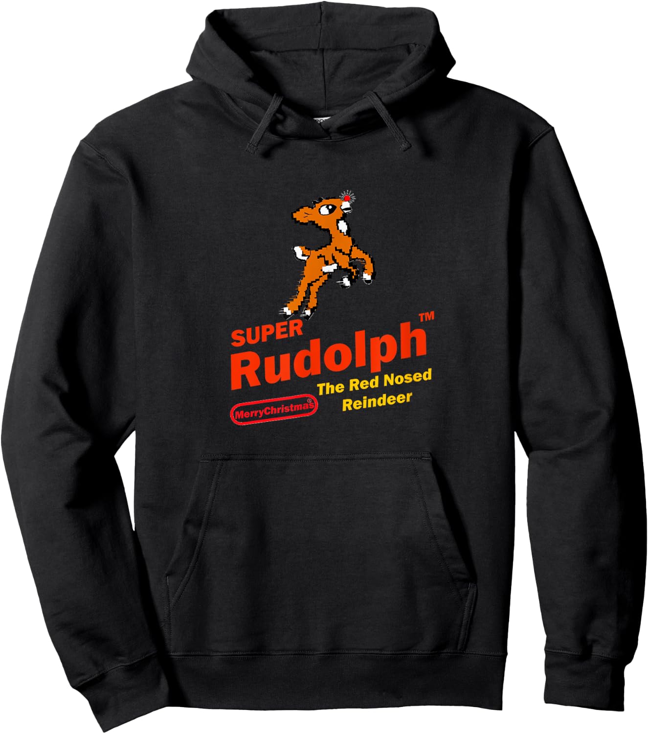 Burt's Shirts:"Super Rudolph""Rudolph""Video Game Rudolph" Hoodie - Hoodie | Black