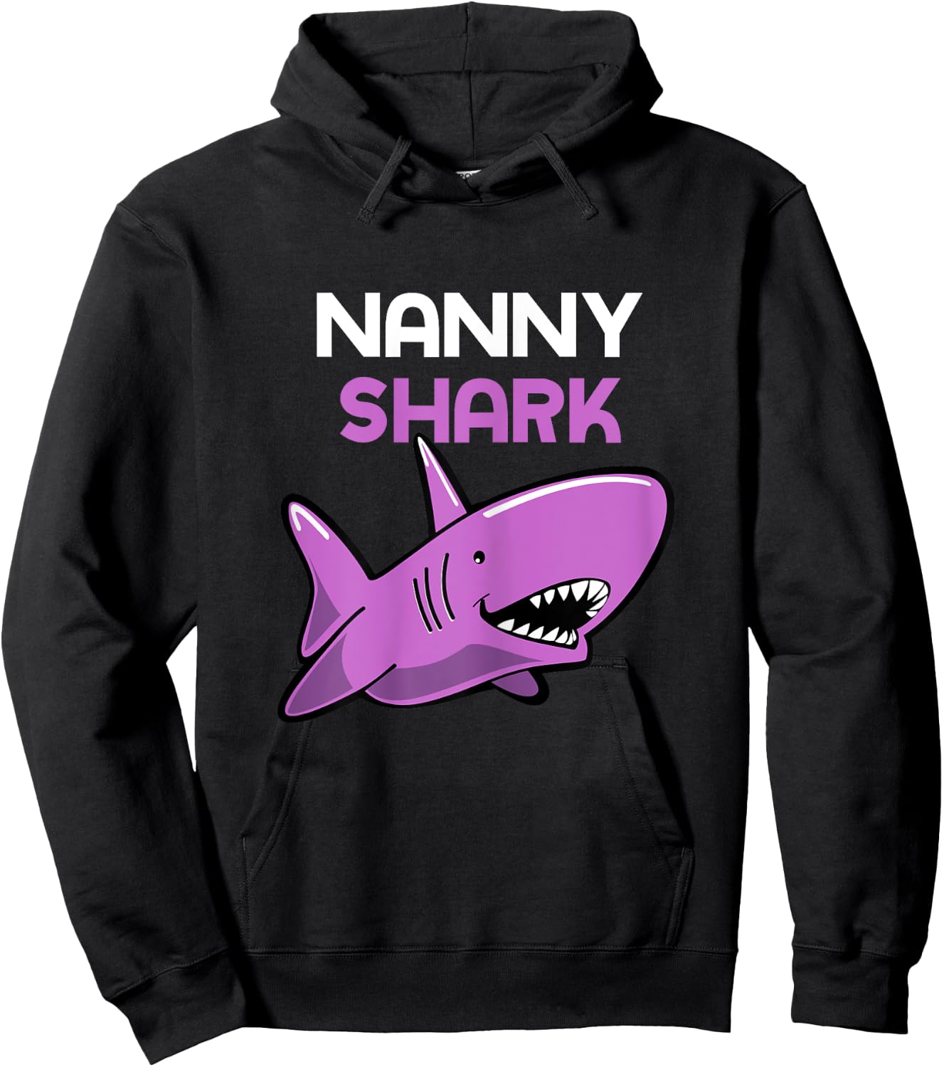 Nanny Shark Funny Family Hoodie - Hoodie | Black